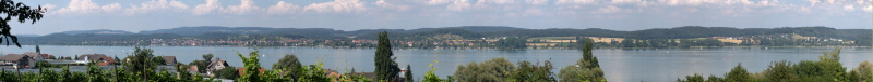 Uferansicht von Allensbach bis Hegne (von der Insel Reichenau)